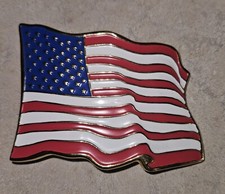 Vintage Specialty House of Creation US Flag Belt Buckle United States of America