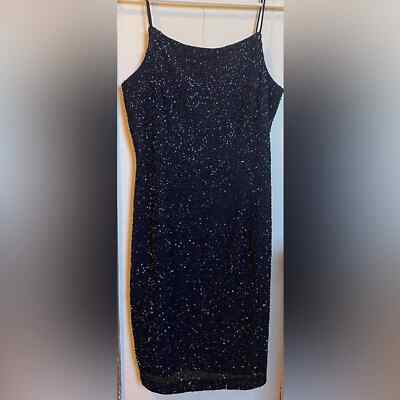 sequin beaded shift dress Champagne Drip Beaded Shift Dress