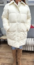 Nina Ricci Paris. White Down, Oversized Quilted Coat. New With Tags. Small.