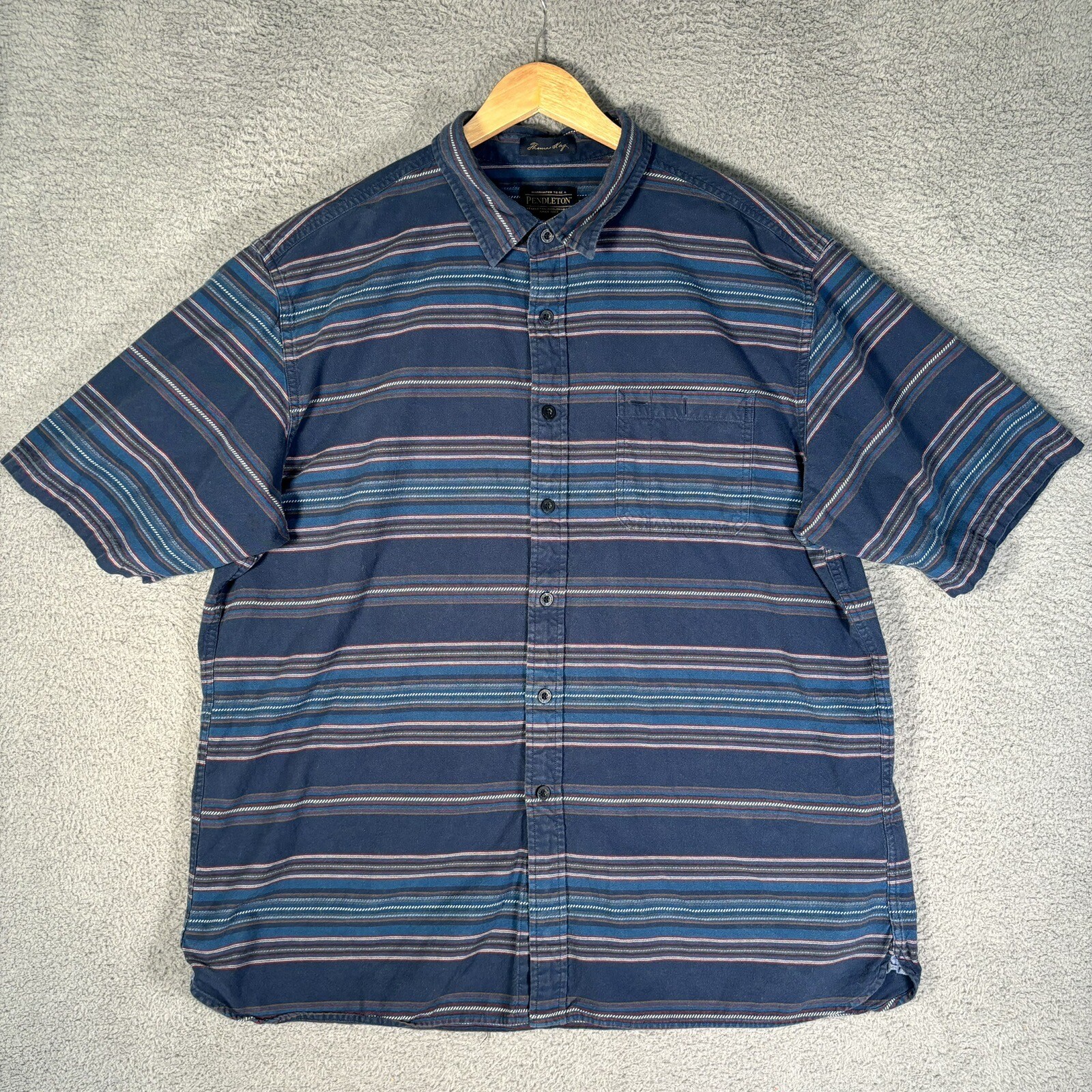 Pendleton Button Up Shirt Stripes Thomas Kay Blue… - image 1