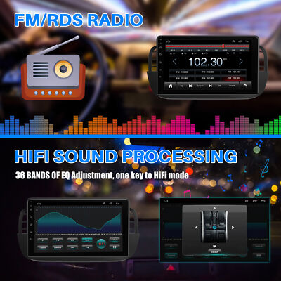 Autoradio Motorsi 4+128G Pour Fiat 500 2007-2015 Android 15.0