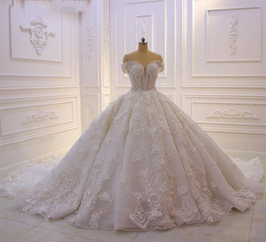 arabic lace wedding dress Sheath Lace Muslim Wedding Dress With Overskirt Long Arabic Dubai Islamic