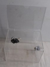 ADIR Office Clear Acrylic Donation  Ballot Box with Lock And Keys 4" x 5" x 6"