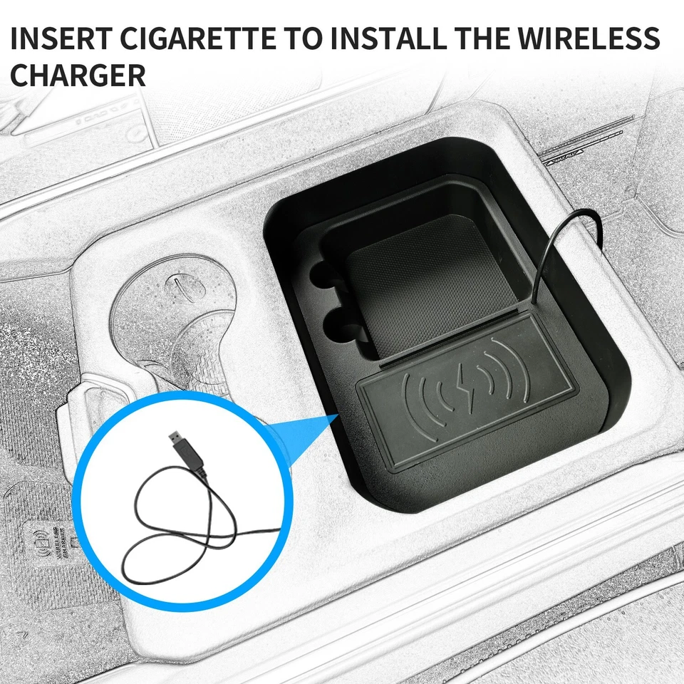 For 2019 2025 Dodge Ram 1500 Car Wireless Charger Fast Charging Pad Replacement Foto 4 de 4