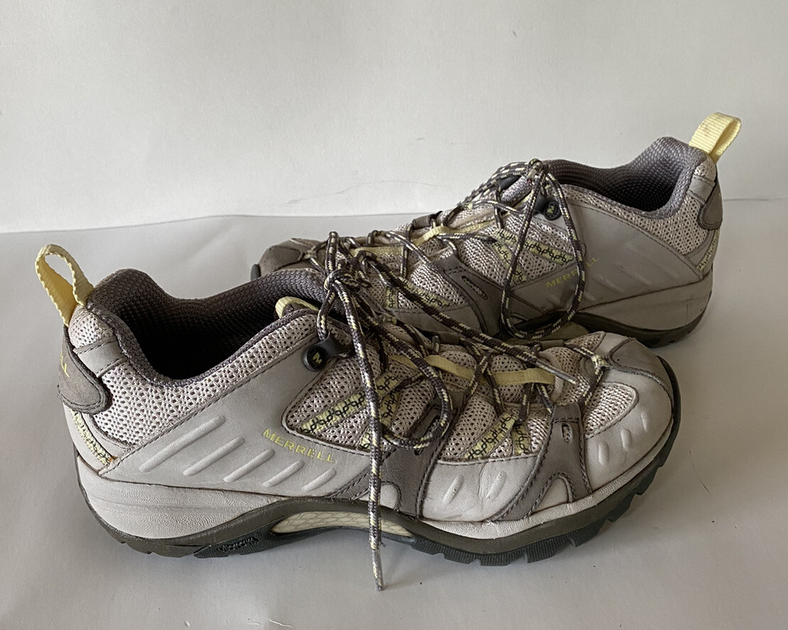 Merrell Drizzle Chardonnay grigio scarpe da trekking trail da donna US 8 5 M