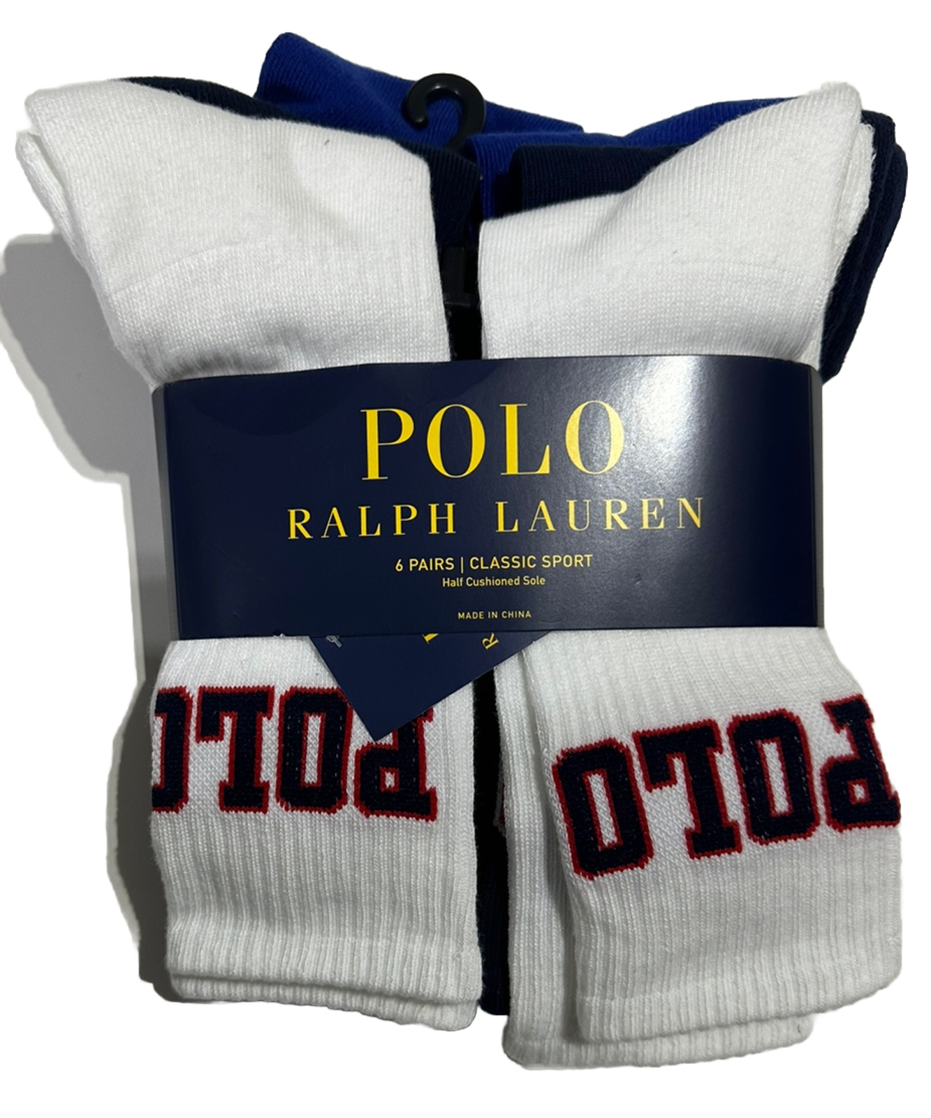 PONY Confezione 6 Calzini Classici Polo Ralph Lauren Taglia 10 13 (Adatti a Scarpe Taglia 6 12 1 2)