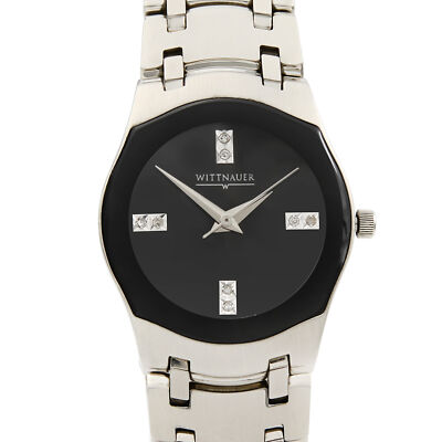 Wittnauer Montserrat Steel BlacK Dial Quartz Ladies Watch 10P02