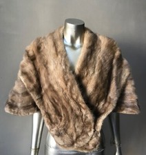 Mink Blonde White Fur Cape Wedding Bridal Shawl Jacket Coat S M