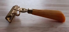Vintage Eversharp Schick Injector Razor With Yellow Bakelite Handle