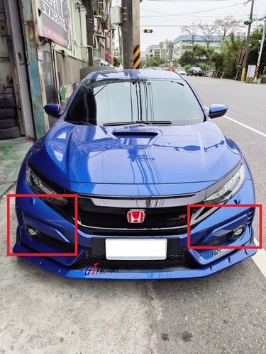 M STYLE UNPAINTED FOG LIGHT COVER SET FIT FOR HONDA CIVIC FK8 TYPE R ONLY - Picture 2 of 4