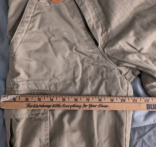 Lee Pipes Pants Khaki Boys Wide Leg Cargo flannel lined Size 12 R NEW Vtg 90’s - Picture 14 of 15