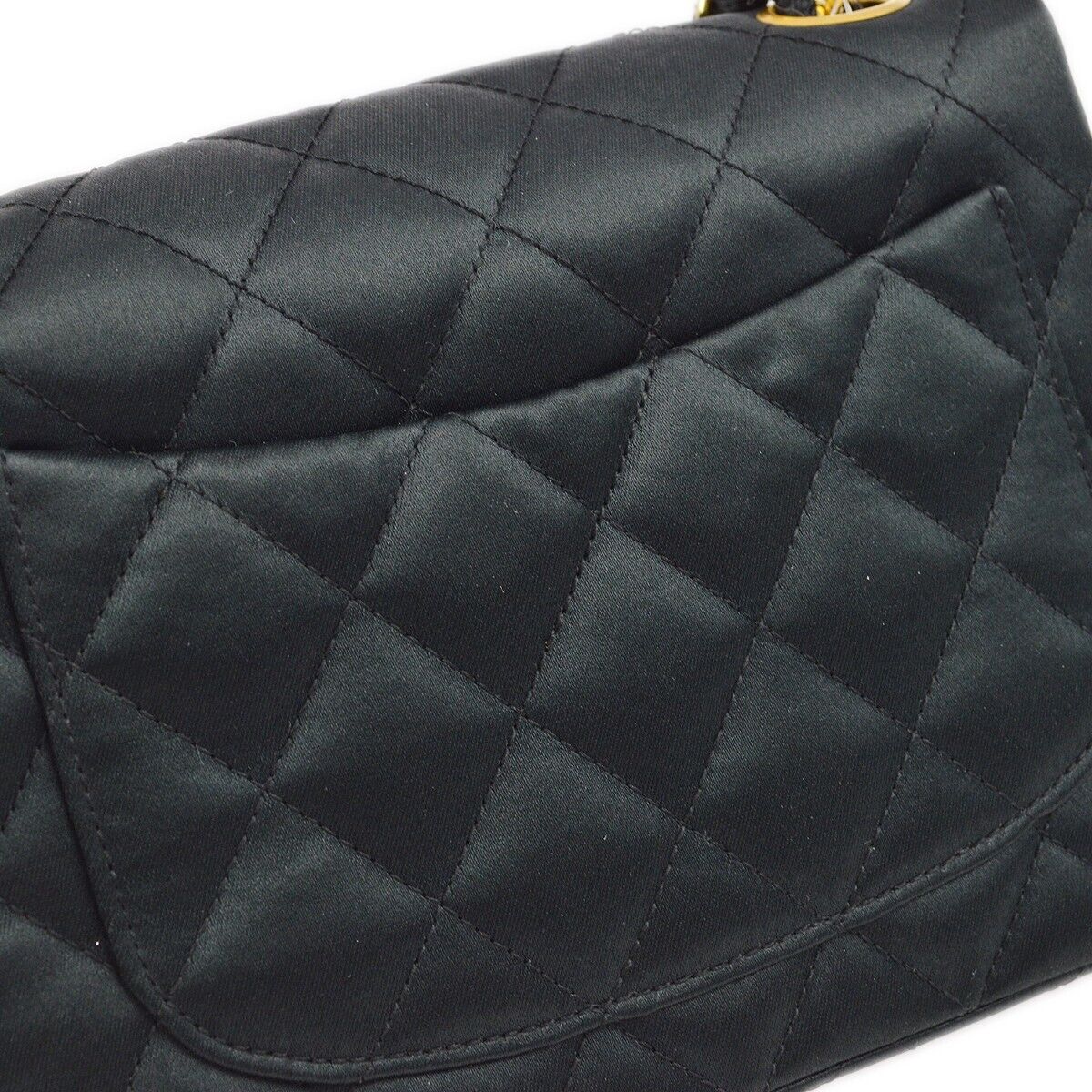 Chanel Black Satin Mini Classic Square Flap Shoulder Bag 17 Chanel Black Satin Mini Classic Square Flap Shoulder Bag 17