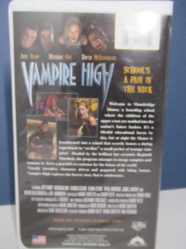 Vampire High clamshell (2001) VHS Rare horror school for teen vampires Jeff Roop - Imagen 7 de 10