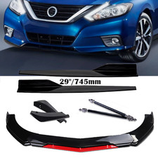 For Nissan Altima Sedan Front Rear Bumper Lip Spoiler Splitter Bod Kit Gloss