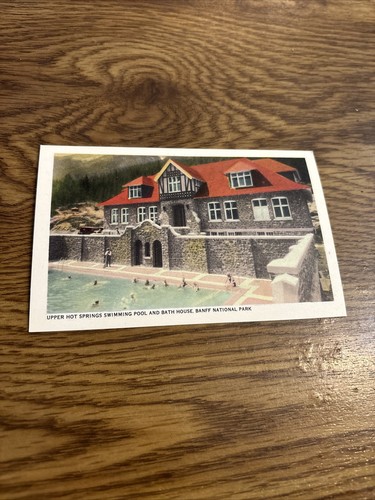Upper Hot Springs Pool & Bath House Banff National Park Vintage Postcard