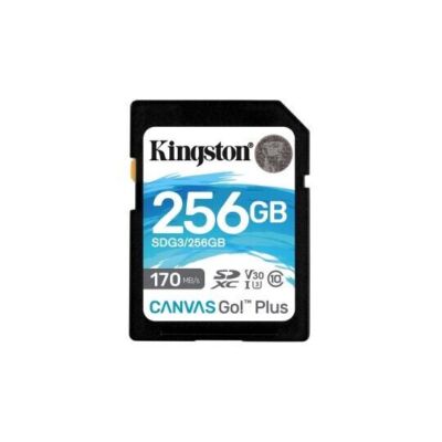 KINGSTON 256GB microSDXC Canvas Go Plus 170R A2 U3 V30 Card + ADP SDCG3/256GB (0