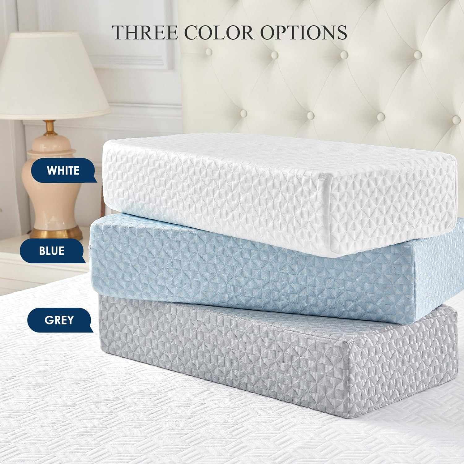 COLDHUNTER Cooling Cube Pillow for Side Sleepers Memory Foam Bed Firm Pillow Sof