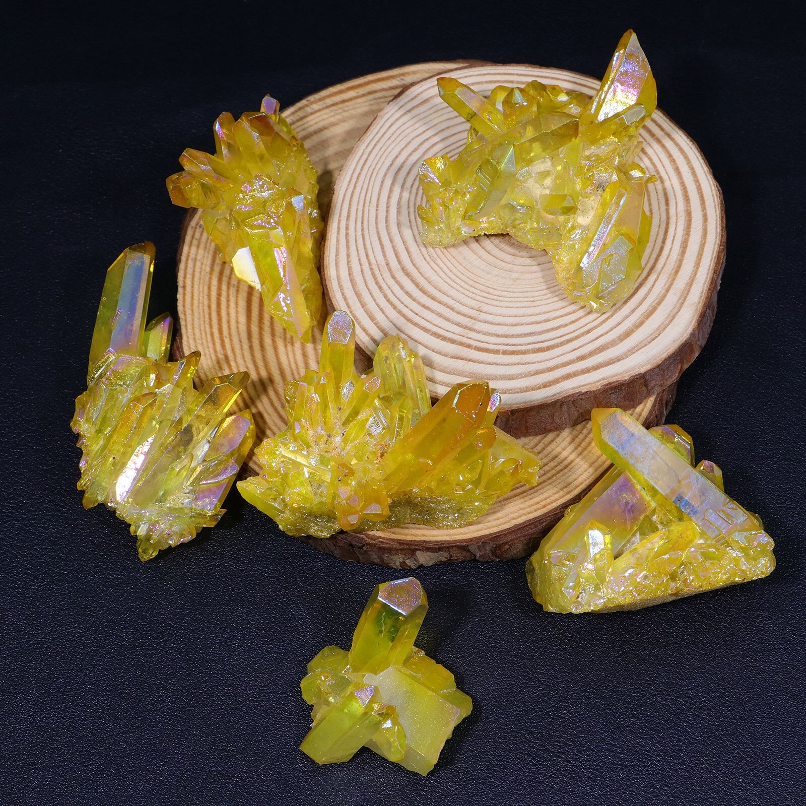 Angel Aura Yellow Quartz Cluster Yellow Crystal Mineral Specimen Home