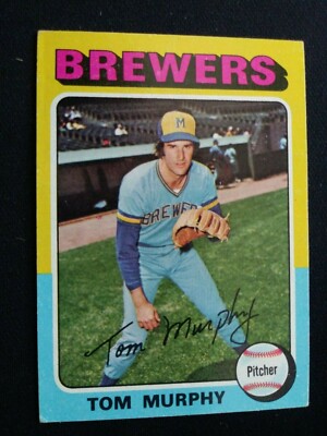 1975 Topps Baseball Card # 28 Tom Murphy - Milwaukee Brewers SP