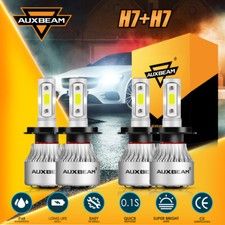 AUXBEAM H7 H7 Combo Total 144W LED Headlight High Low Beam 6000K Super Bright 4x