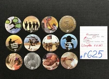 AAFES POGS, 9th Series/Printing, 12 POGS, COMPLETE 5¢ set, #P625 or #P626, FAIR