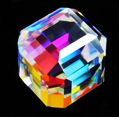 AAA 100 Ct+ Natural Mystic Topaz Rainbow Color Cube Cut Certified Loose Gemstone