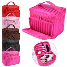 Large Professional Cosmetic Case Makeup Bag Storage Handle Organizer Travel Kit