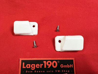 VW Käfer Karmann Ghia Typ14 ab 8/67 Halter Clips Sonnenblenden weiß (0557-4)