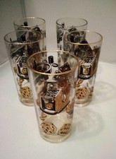 Casino Poker Slots Roulette Blackjack Gambling Set of (5) Tumblers Boho