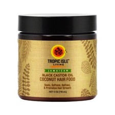 Tropic Isle Living Black Castor Coconut Hair Food 4oz w/Free Nail File