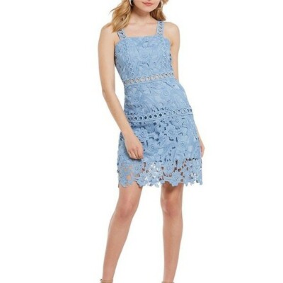 NWT $158 Sam Edelman Peri Lace Dress Periwinkle Blue Size 10 | eBay
