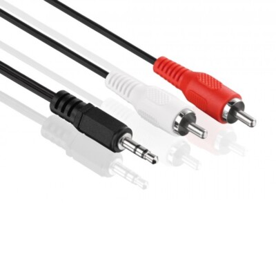 Audio Kabel - 3,5mm Klinke auf 2x Cinch - RCA zu Jack, Chinch zu AUX Klinke 1,5m