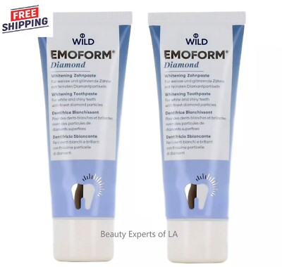2 PACK Dr. Wild Emoform Diamond Toothpaste Whitening Diamant  75ml Exp 09/2026