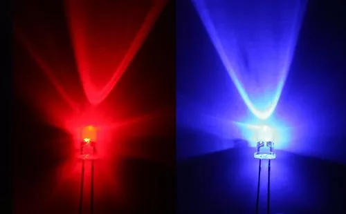 10x Blink-LED rot-blau 1200mcd flash-LED red-blue 5mm incl. Widerstände für 12V
