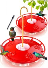 eWonLife 2 Pack Hummingbird Feeders for Outdoors, 16oz Leak-Proof Pure Red