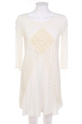 Laura Scott Kleid Minikleid Spitze Boho Style D 34 weiß