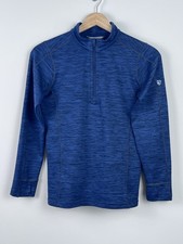 Kuhl Youth Boys Heathered Blue Alloy 1/4 Zip Lightweight Sweater Size M; Active