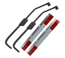 28" Black Angled Bar Mud Flap Hanger Mounting Bracket with Reflective Tape