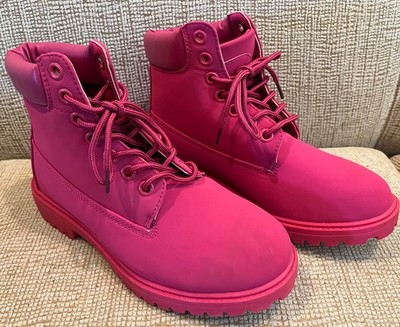 Working Class USA Boots Size 10 Pink Hiking Work Lace Up Shoes women s girls