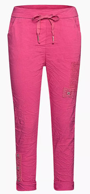 TREDY 44 46 48 XL XXL Stretch Hose Beere Spitze Ösen NEU Jogpants