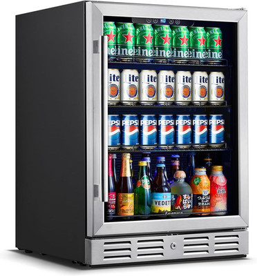 24 Inch Beverage Refrigerator, 164 Cans under Counter Beverage Cooler for Beer W