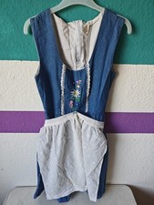 Dirndl Mädchen Jeansoptik Blau mit weißer S...