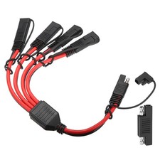 10AWG SAE Y Splitter 1 to 4 Cable 0.8 ft with Caps  Polarity Reverse Adapter