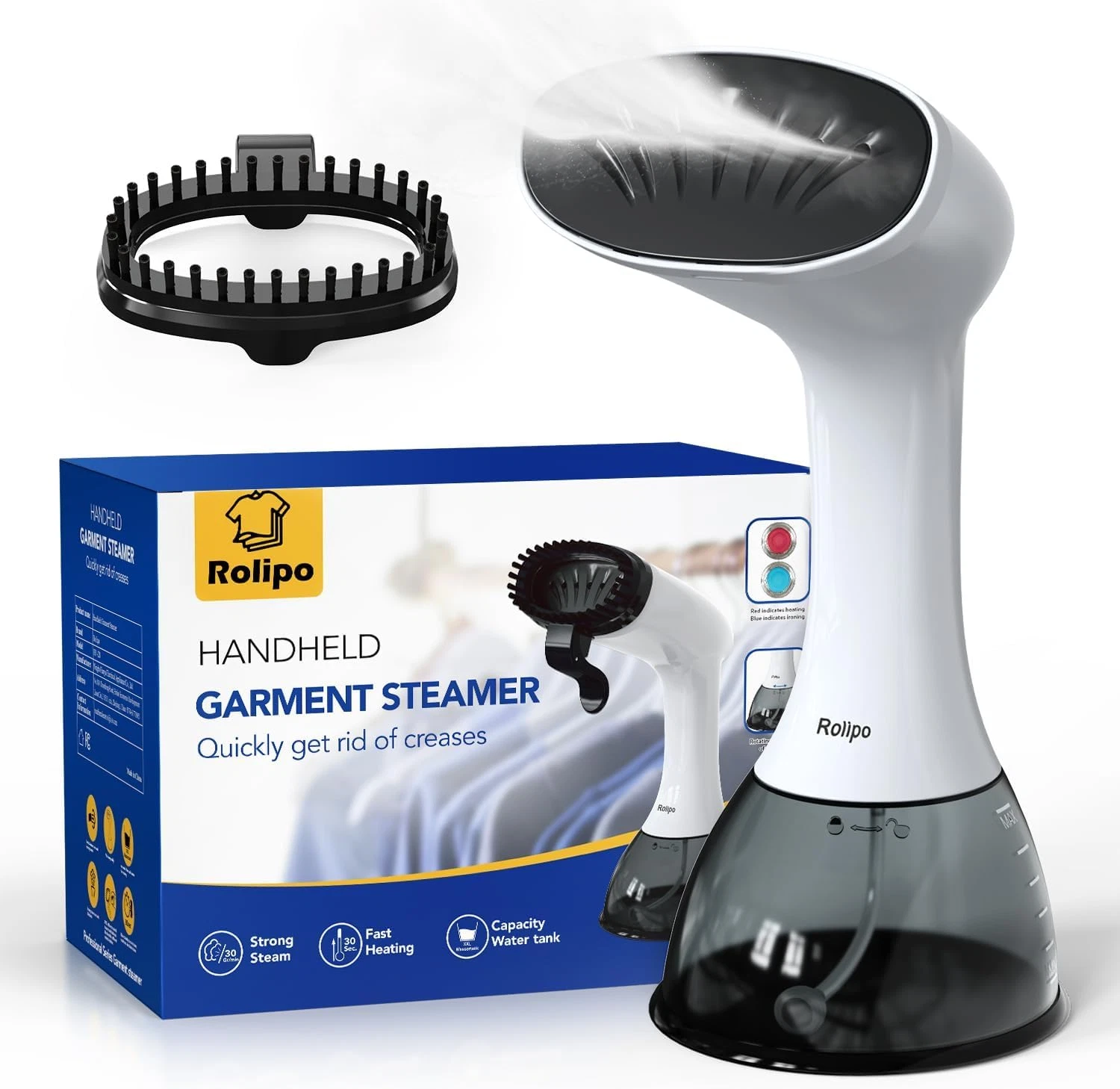 Rolipo Steamer for Clothes 1350W, Portable Handheld Clothes Steamer for Home & T