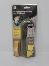GE Portable Door Chime Strobe Light for Hearing Impaired Black 2007 New Sealed