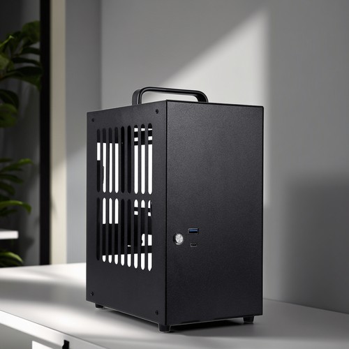 Mini-ITX PC Estuche Chasis Torre Factor de Forma Pequeño Negro Juegos con Cable Elevador - Imagen 6 de 12