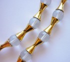 Necklace Signed MMA Frosted Bead Gold Tone  Vintage 28" Long — photo 4