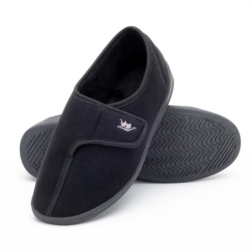 Men's Adjustable Wrap 80-D Memory Foam Comfy Diabetic Slippers for ...