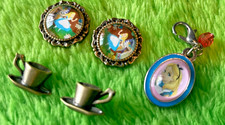 Alice in Wonderland 2 Pairs of Pierced Post Style Earrings Disney Parks Charm