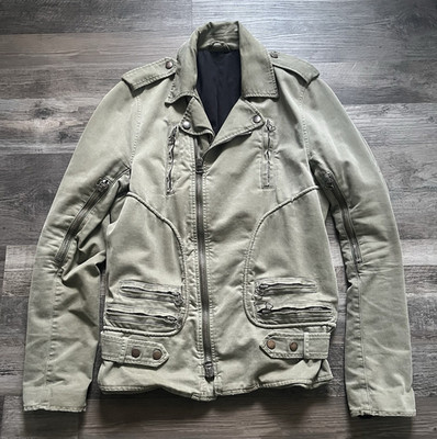 Balmain green perfecto biker jacket Decarnin era SS10